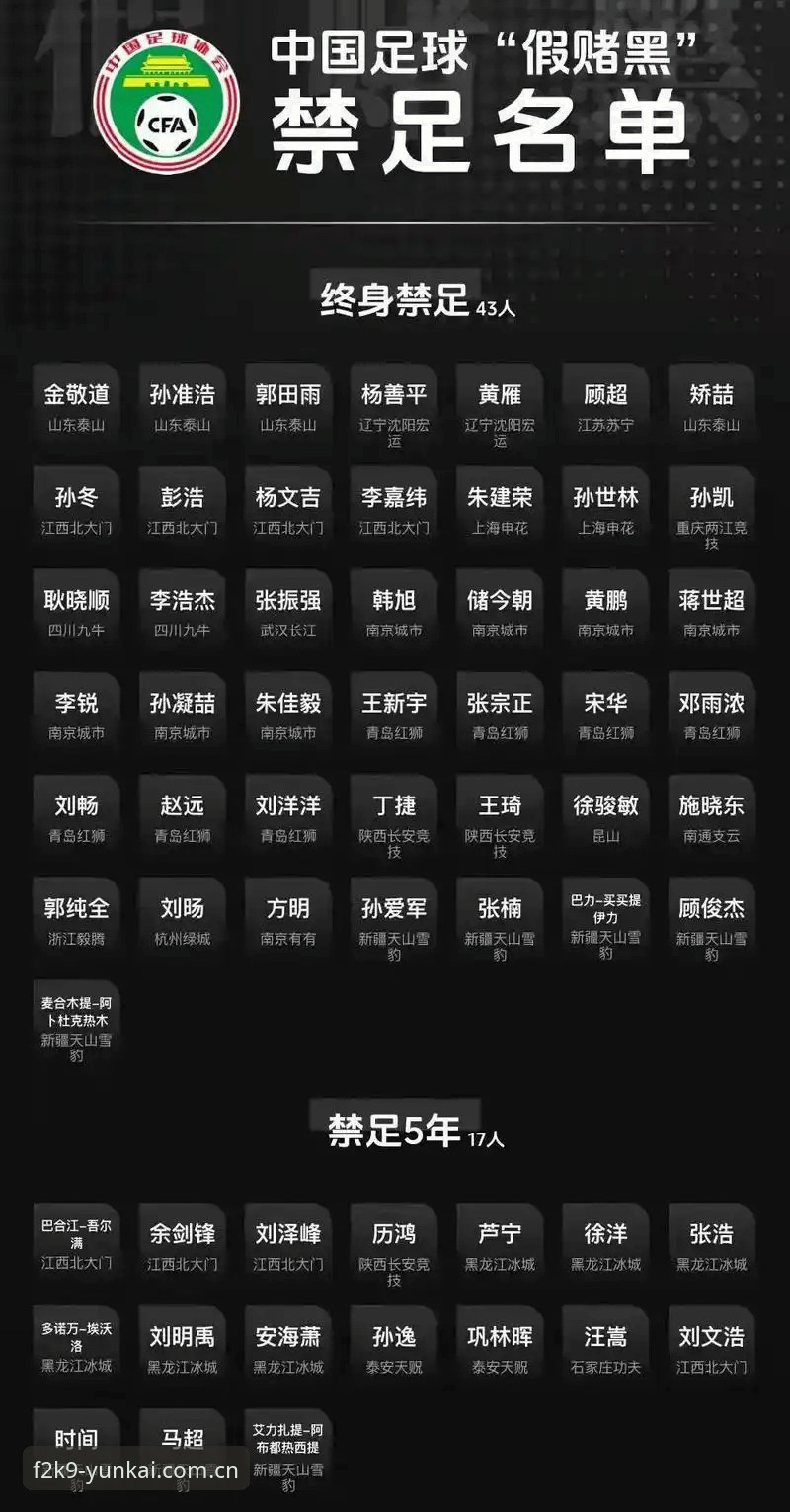 云开F2K9体验 深度揭秘:足协第三批禁足名单背后的体育生态重构